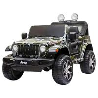 Carro a batería Jeep Rubicon licenciado, pantalla mp4, doble asiento de cuero, luces led, verde