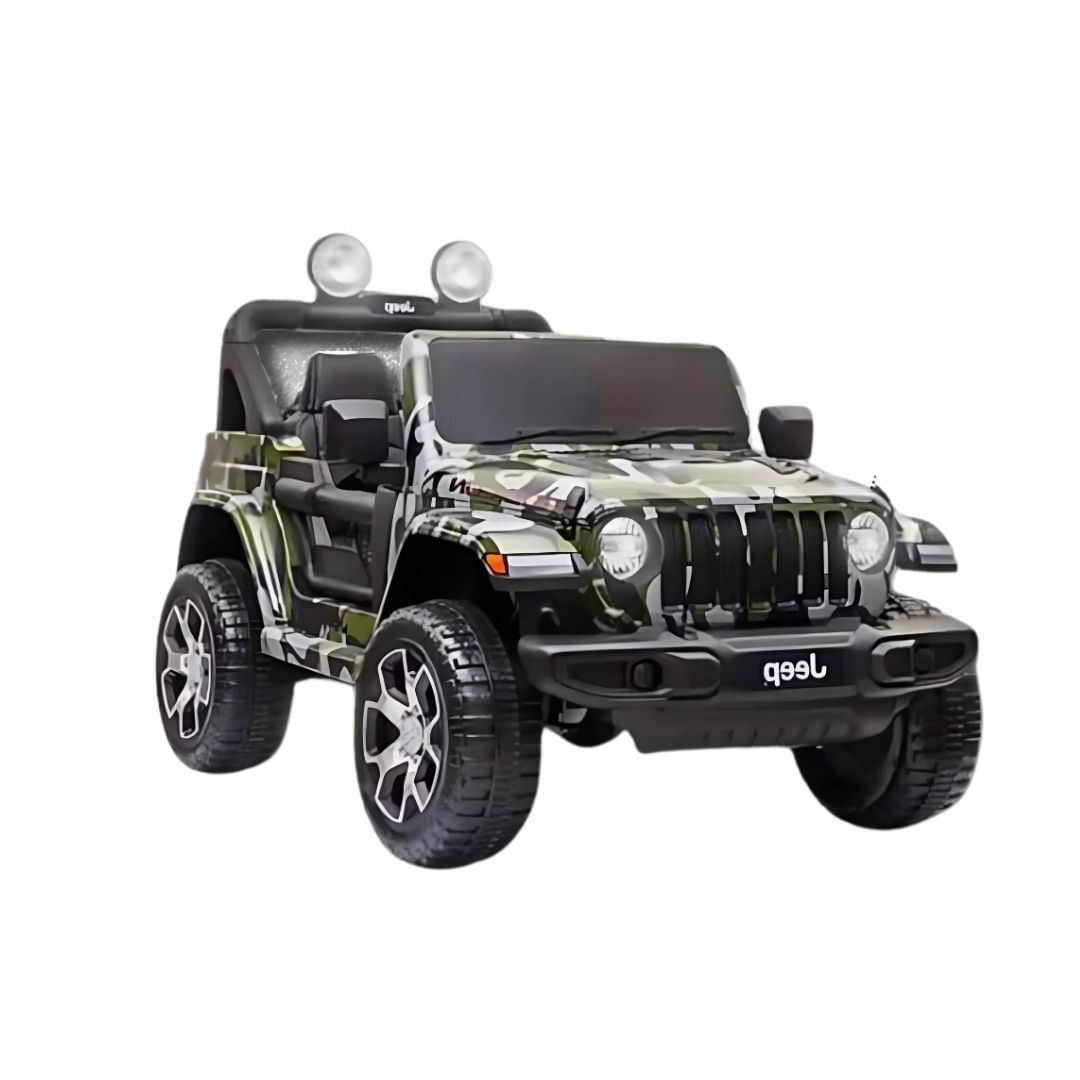 Imagen 2 del producto Carro a batería Jeep Rubicon licenciado, pantalla mp4, doble asiento de cuero, luces led, verde