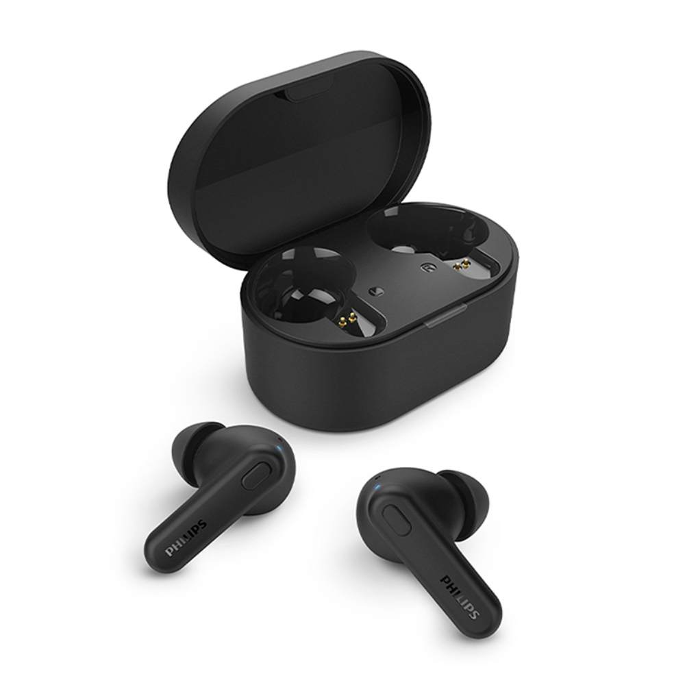 Imagen 2 del producto Audífonos bluetooth True Wireless Philips TAT1108, resistencia al agua IPX4, duración máx. 15 horas con estuche de carga, negro