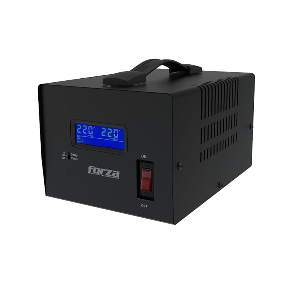Imagen 2 del producto Estabilizador de voltaje Forza FVR-6002, 6000VA/3000W, 3 tomas, negro