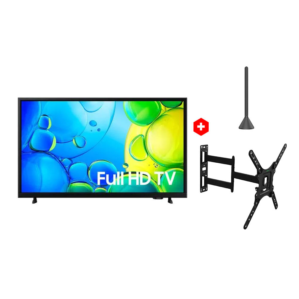 Combo: Smart TV Samsung 40" Full HD, Tizen TV, UN40F6000FGXPE (2025) + Antena de varilla Greentek Full HD + Rack móvil Westminster para TV de 25 a 55”