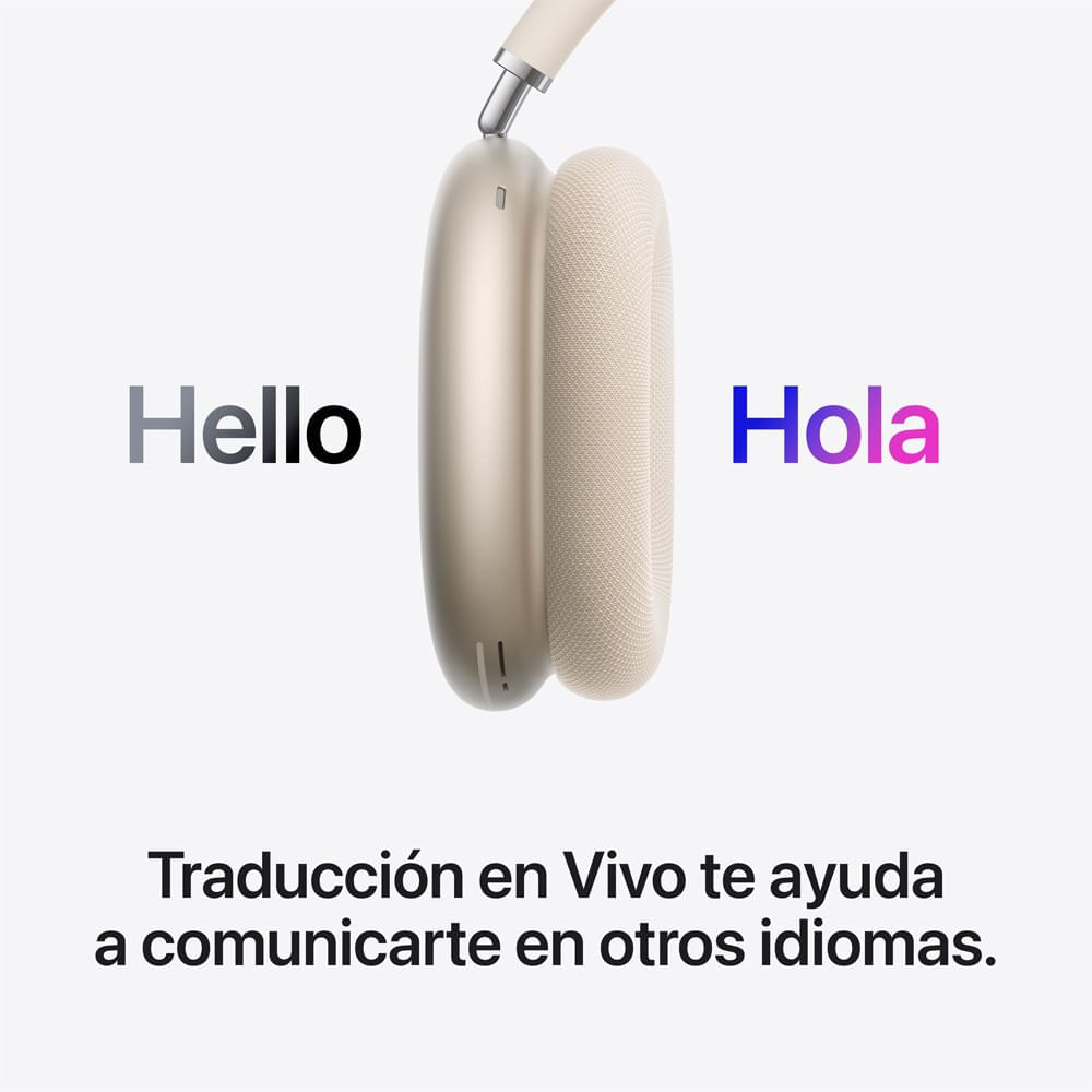 Imagen 2 del producto AirPods Max 2 con cancelación activa de ruido, hasta 20 horas de batería, carga tipo C, diseño on-ear, audio espacial, starlight