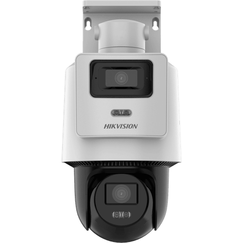 Cámara de seguridad Hikvision DS-2SE2C400MWG-E/14 exterior, 4MP+4MP, infrarrojo, 360° rotativo, blanco