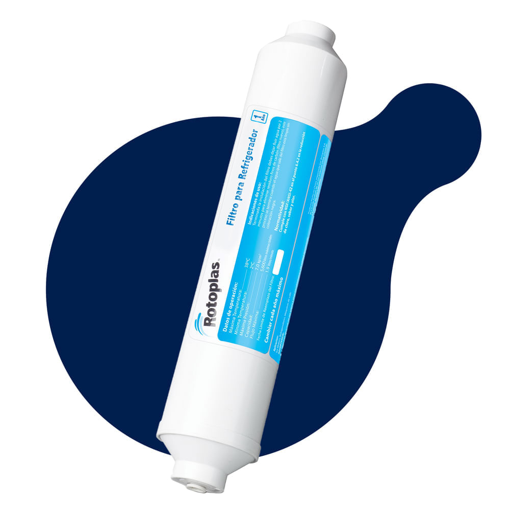 Imagen 2 del producto Cartucho de repuesto para purificador por Osmosis Inversa Rotoplas, con 5 etapas que retiene virus, blanco