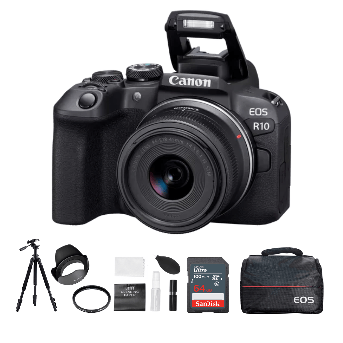 Imagen 1 del producto Cámara Mirrorless EOS R10 + Lente RF-S 18-45MM + Kit Ultimate