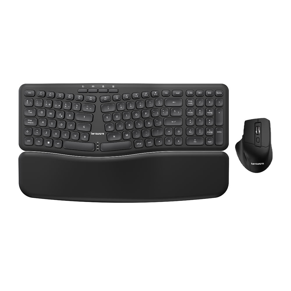 Imagen 1 del producto Kit Coolbox Teraware inalámbrico Teclado membrana, conexión USB, idioma español + Mouse 1600 dpi, 6 botones, negro