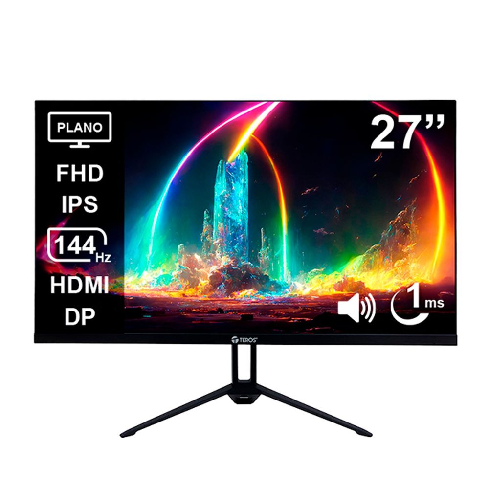 Imagen 1 del producto Monitor gamer plano Teros TE2714S 27"", IPS, FHD, 144Hz, 1ms, HDMI/DP