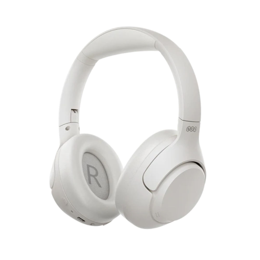 Audífonos con cancelación de ruido QCY H3, micrófono incorporado, máx. 70 horas, control de música y llamadas, blanco