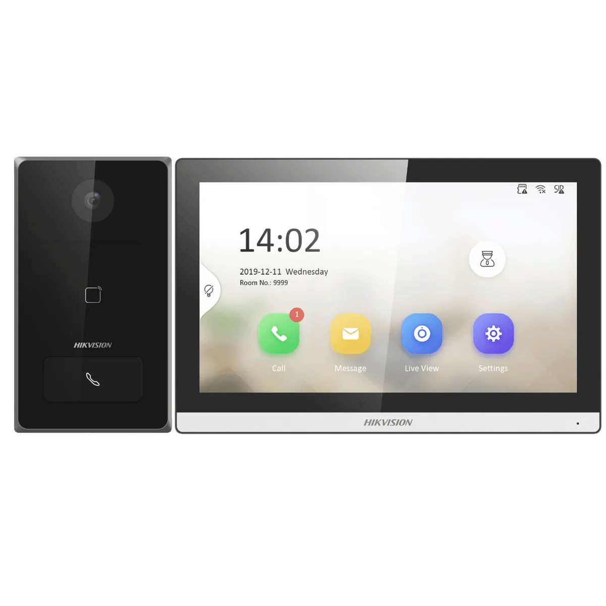Kit videoportero Hikvision con monitor de 7", control remoto Hik-Connect, PoE y MicroSD 32GB incluida, negro
