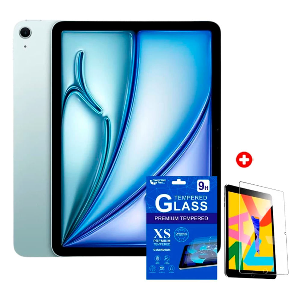 iPad Air 11" 128GB, 12GB RAM, cámara principal 12MP y  frontal 12MP, chip M4, blue + mica de cerámica regalo