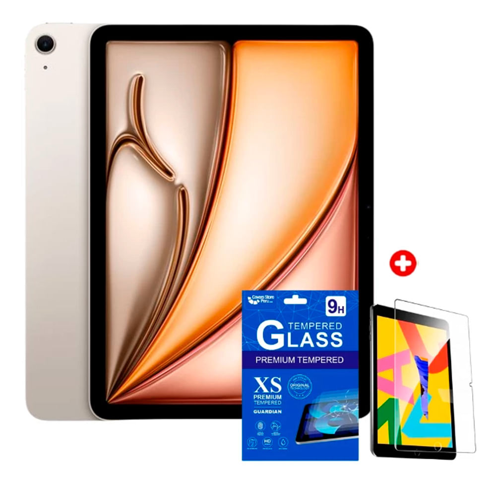 iPad Air 11" 128GB, 12GB RAM, cámara principal 12MP y  frontal 12MP, chip M4, starlight + mica de cerámica regalo