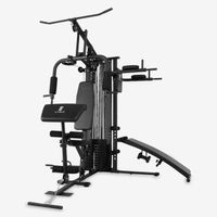 Máquina Home Gym P700 Pro, columna de carga 65 kg, asiento de eco cuero, negro