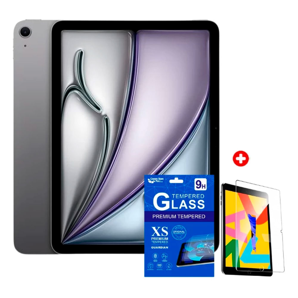 iPad Air 11" 128GB, 12GB RAM, cámara principal 12MP y  frontal 12MP, chip M4, space gray + mica de cerámica regalo