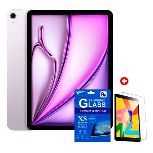 iPad Air 11" 128GB, 12GB RAM, cámara principal 12MP y  frontal 12MP, chip M4, purple + mica de cerámica regalo
