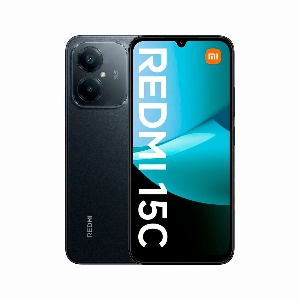 Celular Xiaomi Redmi 15C 128GB, 4GB RAM, cámara trasera 108MP y frontal 4MP, 6.9", negro