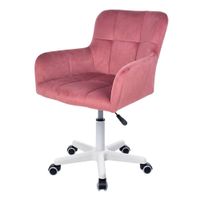 Silla giratoria de escritorio Buckingham Curve, soporte aluminio, hasta 70kg, terciopelo rosado