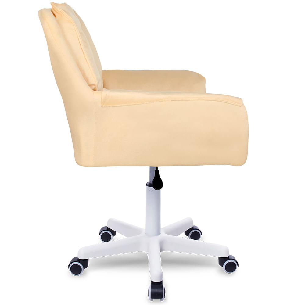 Imagen 2 del producto Silla giratoria Buckingham Vanity ergonómica, terciopelo velvet, soporte 70 kg, caqui