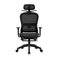 Silla de oficina ergonómica Evox Advance E8-BR, cabecera y reposabrazos 3D, soporte lumbar y reposapiés, negro