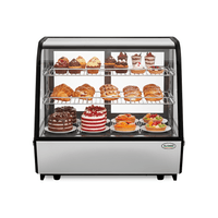 Vitrina exhibidora refrigerada Alfano CTD-140, 140 litros, 0° a 12°C, 2 divisiones, vidrio curvo, negro