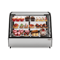 Vitrina exhibidora refrigerada Alfano CTD-180, 180 litros, 0° a 12°C, vidrio curvo, negro