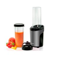 Licuadora portátil Taurus Shake Away 2.0, 450W, vaso 600 ml, cuchillas acero inoxidable, plateado negro