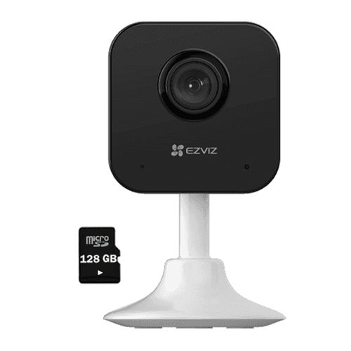 Combo cámara seguridad Ezviz H1C Full HD Wi-Fi, audio bidireccional, visión nocturna, base magnética, microSD 128GB