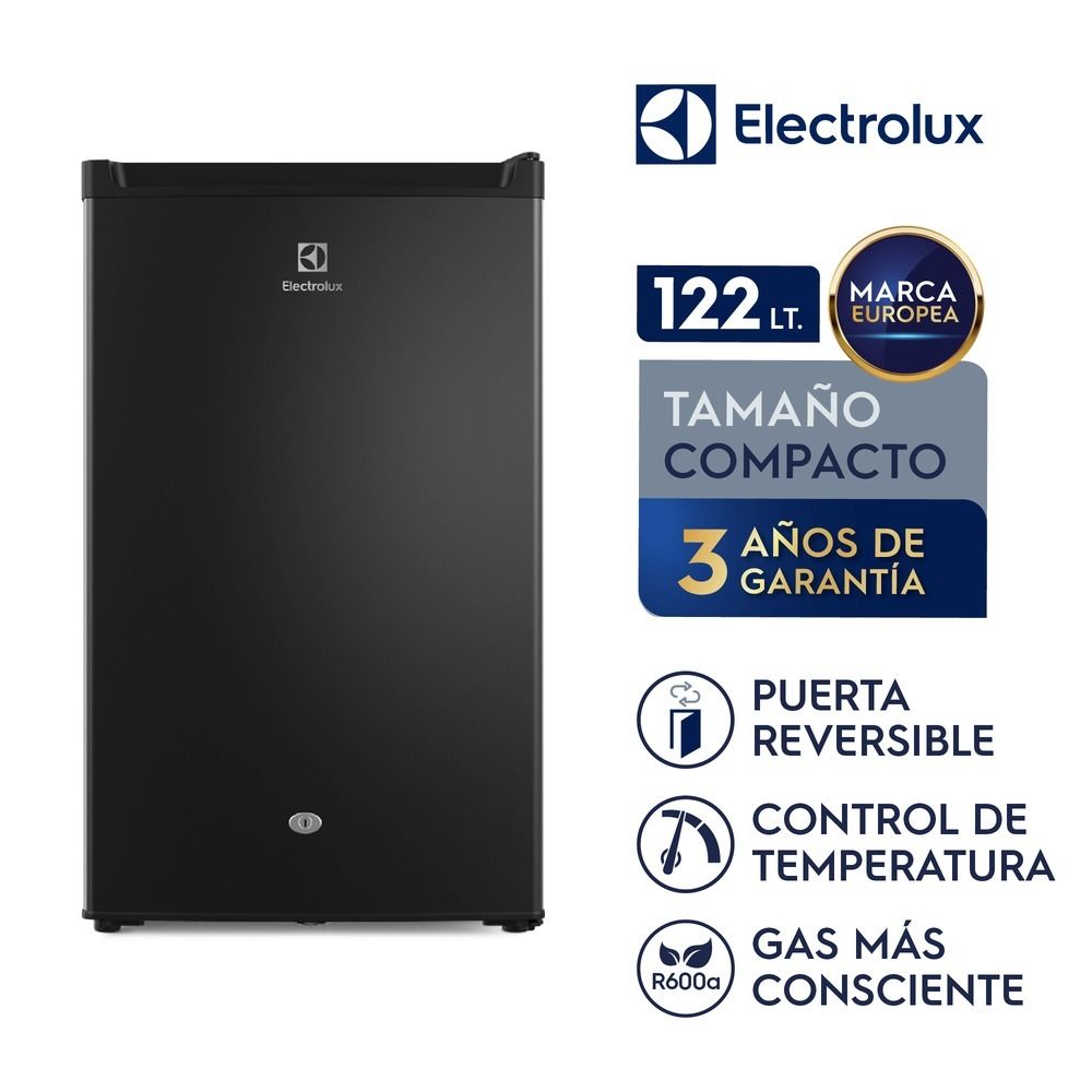 Imagen 2 del producto Frigobar Electrolux 122L Efficient, control de temperatura, puerta reversible, zona fría y luz LED interior, negro
