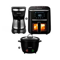 Combo Taurus: freidora de aire Silver Fryer 5L + Cafetera New Coffee + Arrocera 1.8L
