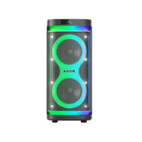 Parlante de torre Aiwa bluetooth 80W RMS TWS, luces LED, batería recargable, negro