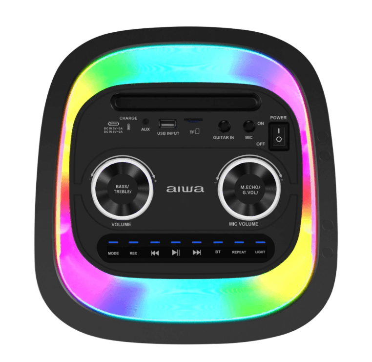 Imagen 2 del producto Parlante de torre Aiwa AWPOH4D 60W RMS TWS, karaoke, luces LED, negro