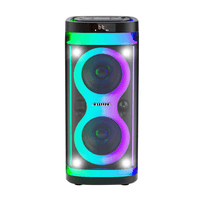 Parlante de torre Aiwa AWPOH4D 60W RMS TWS, karaoke, luces LED, negro