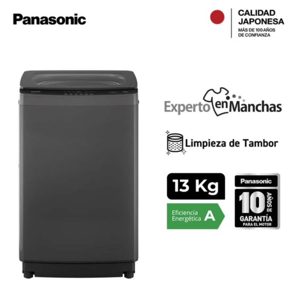 Imagen 2 del producto Lavadora Panasonic NA-F13JB1BRH, 13 kg, 8 programas, acero inoxidable, gris oscuro