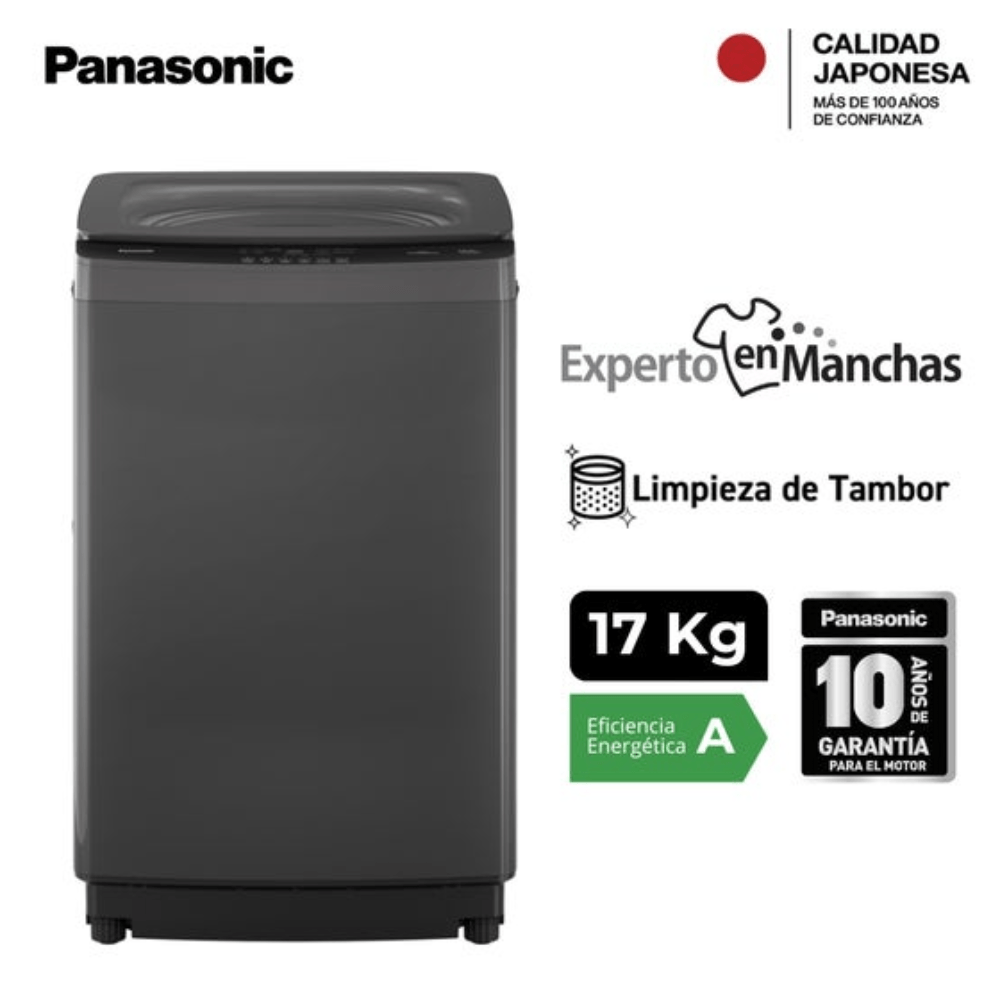 Imagen 2 del producto Lavadora Panasonic NA-F17JB1BRH, 17 kg, 8 programas, acero inoxidable, gris oscuro