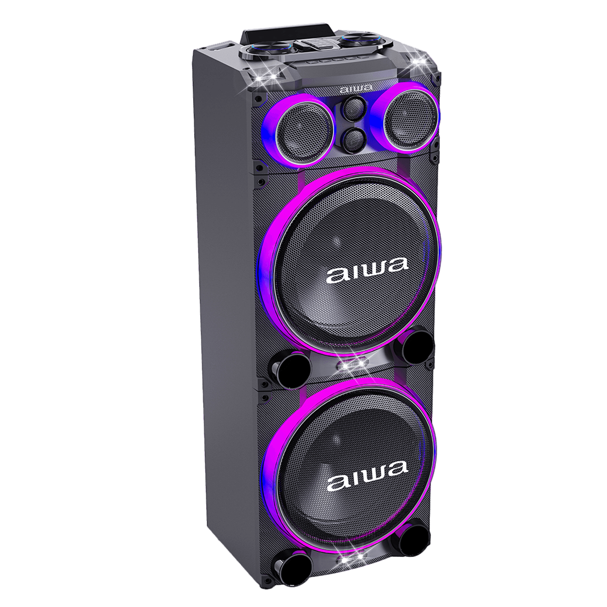 Imagen 2 del producto Parlante de torre AIWA AWPOC15 240W RMS 4000W PMPO con Bluetooth, karaoke y luces LED