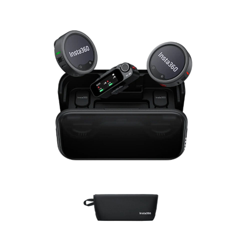 Imagen 1 del producto PREVENTA: Micrófono inalámbrico Insta360 Mic Pro 2 TX + 1 RX con estuche de carga, negro