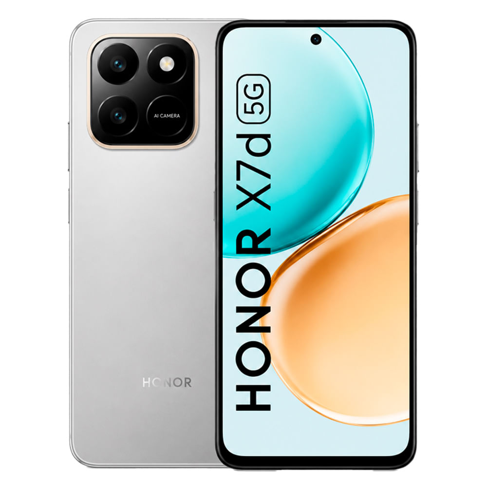 Imagen 1 del producto Celular Honor X7D 256GB 8GB, cámara trasera 108MP y frontal 8MP, 6.77"", silver