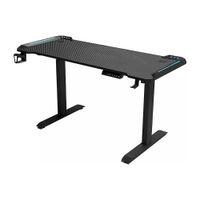 Escritorio eléctrico gamer Evox Y100-B, 160 x 60 cm, LED RGB, MDF, altura regulable, negro