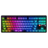 Teclado gamer inalámbrico Aula F87 PRO V2, bluetooth y conexión USB Tipo-C, mecánico, idioma inglés, RGB, negro