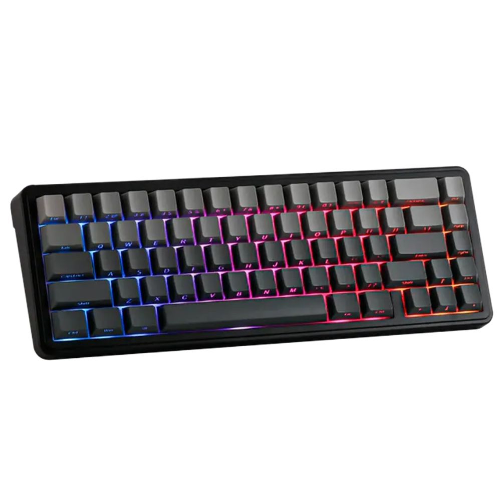 Imagen 2 del producto Teclado gamer inalámbrico Aula F65, bluetooth y conexión USB Tipo-C, mecánico, idioma inglés, RGB, gris gradiente