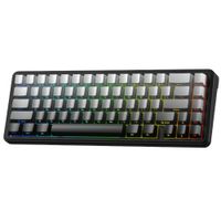 Teclado gamer inalámbrico Aula F65, bluetooth y conexión USB Tipo-C, mecánico, idioma inglés, RGB, gris gradiente