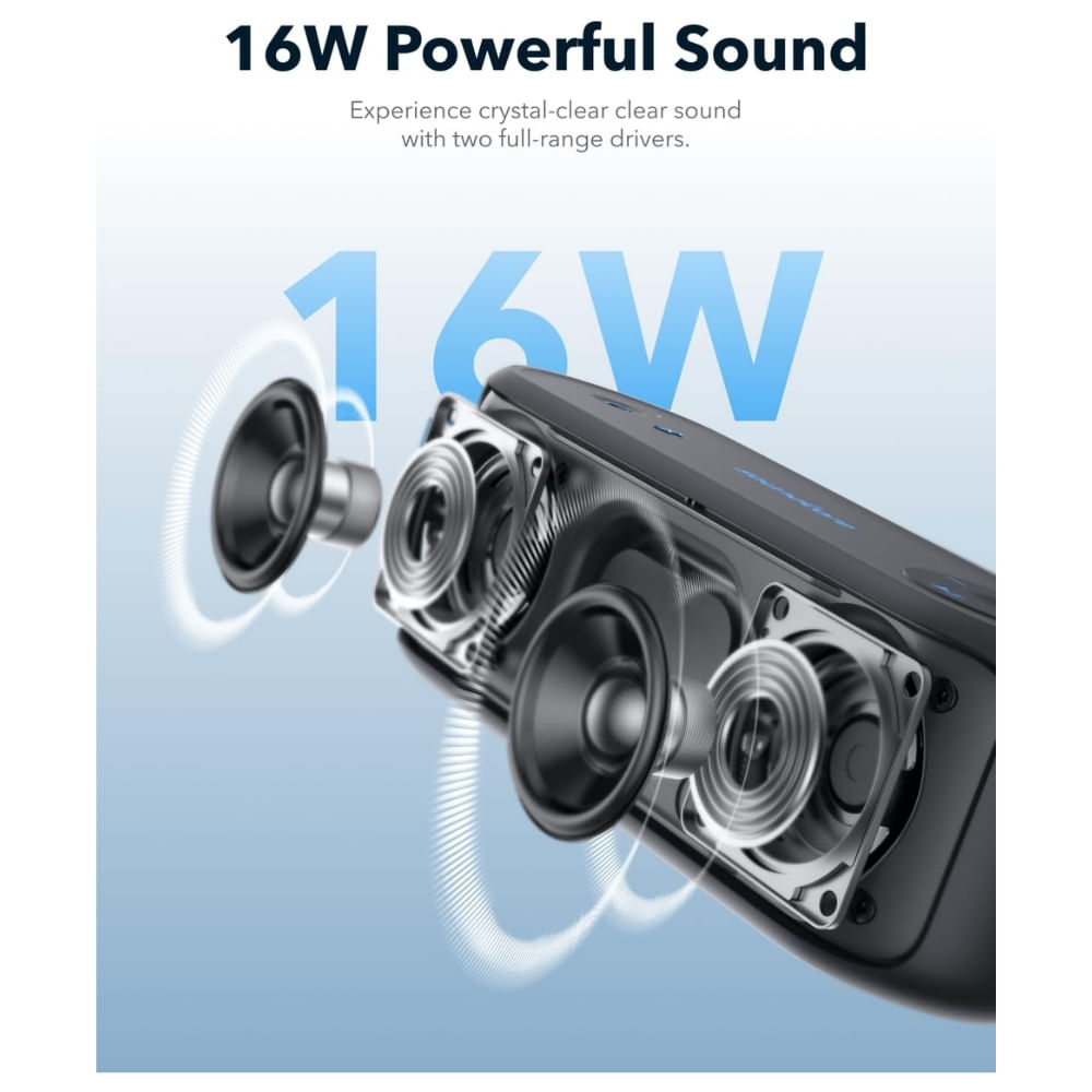 Imagen 2 del producto Parlante Bluetooth Soundcore Select 3 16W con BassUp, IPX7 resistente al agua, app Soundcore y hasta 20 horas negro