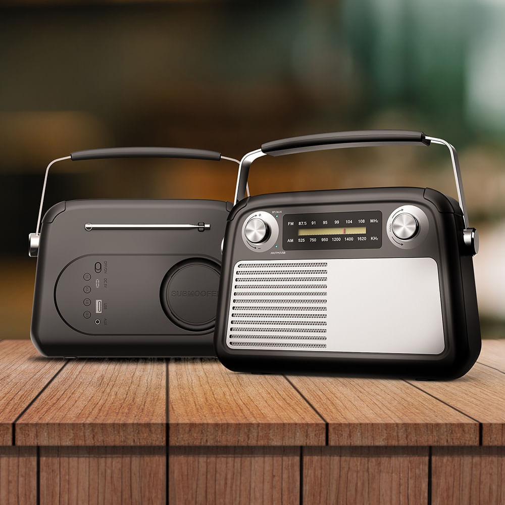 Imagen 2 del producto Radio Bluetooth Richards FB-R102 AM/FM, panel solar, USB, negro (reempacado)