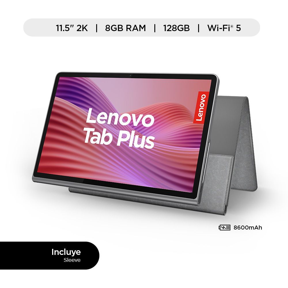 Imagen 2 del producto Tablet Lenovo Idea Tab Plus 11.5, 128GB, 8GB RAM, cámara 8MP y 8MP, batería 8600 mAh, Helio G99, gris