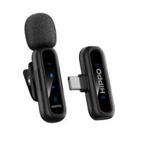 Micrófono inalámbrico Lavalier Hippo M47C, conexión USB Tipo-C, negro