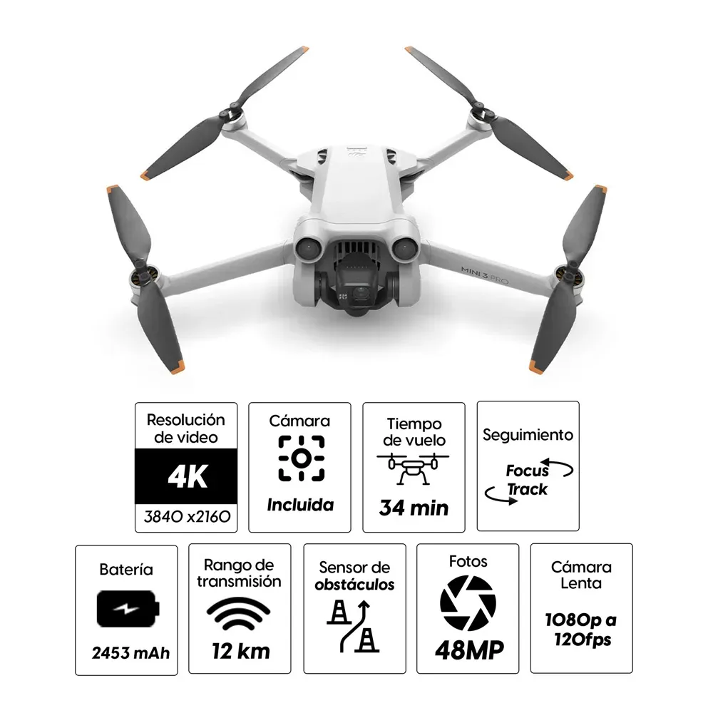 Imagen 2 del producto Reacondicionado: Drone Dji Mini 3 Pro 48MP, 4k, vuelo 34 min + smart control Dji