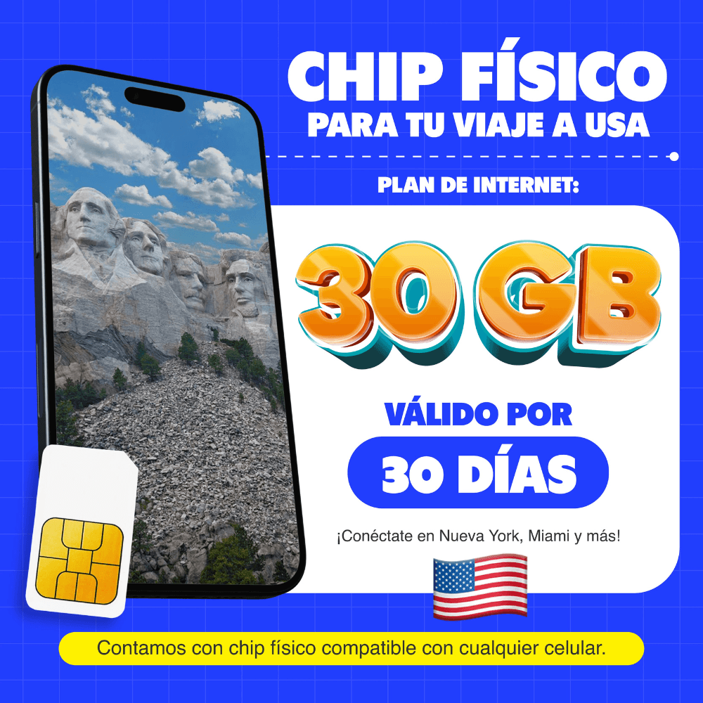 Imagen 2 del producto Chip físico MIFI USA, 30GB, 30 días, solo datos, SIM Mini/Micro/Nano, para celular liberado