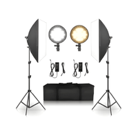 Kit de Softbox + Luz Continua Doble Bicolor Genérico, parantes y telas difusoras