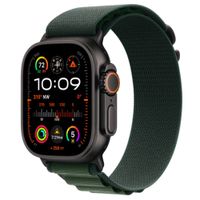 Correa OEM Alpine Loop para Apple Watch 44/45/46/49 mm, nylon, gancho de aluminio, ajustable, verde oscuro