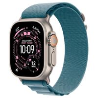 Correa OEM Alpine Loop para Apple Watch 44/45/46/49 mm, nylon, cierre G y conectores titanio, ajustable, azul claro