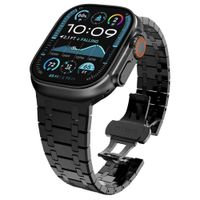 Correa URVOI Cuadros para Apple Watch Ultra 49mm, acero inoxidable, cierre mariposa, ajustable, negro